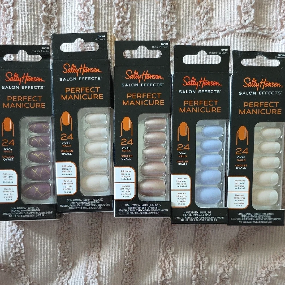 Sally Hansen Salon Effects Perfect Manicure Set Of Ten, Oval Shape, New - Picture 8 of 8